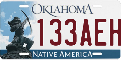 OK license plate 133AEH