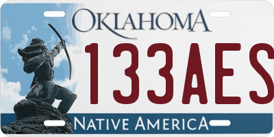 OK license plate 133AES