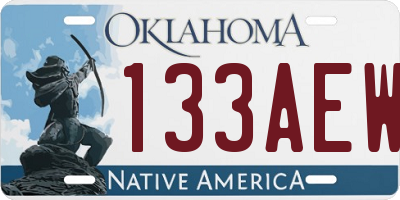 OK license plate 133AEW