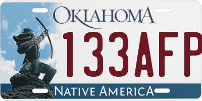 OK license plate 133AFP