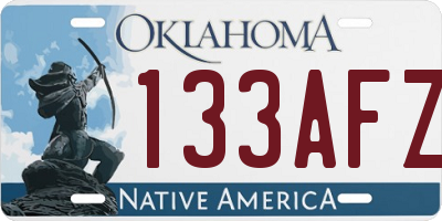 OK license plate 133AFZ