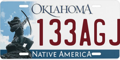 OK license plate 133AGJ