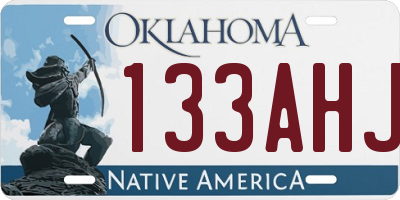 OK license plate 133AHJ