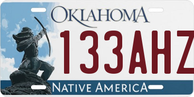 OK license plate 133AHZ