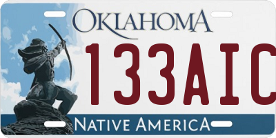 OK license plate 133AIC