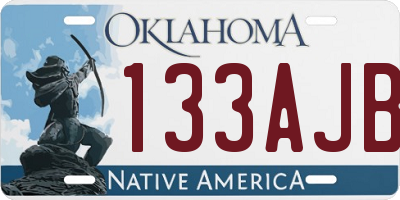OK license plate 133AJB