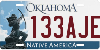 OK license plate 133AJE