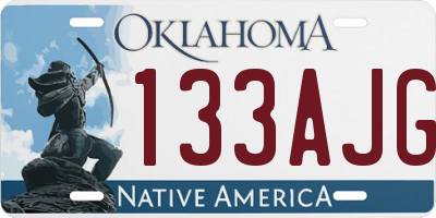 OK license plate 133AJG