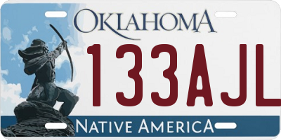 OK license plate 133AJL