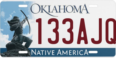 OK license plate 133AJQ
