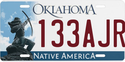 OK license plate 133AJR