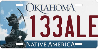OK license plate 133ALE