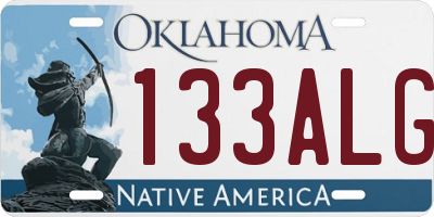OK license plate 133ALG