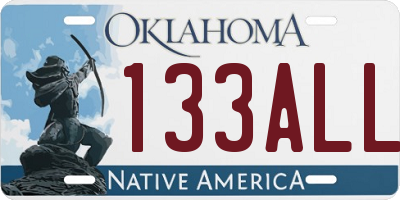 OK license plate 133ALL