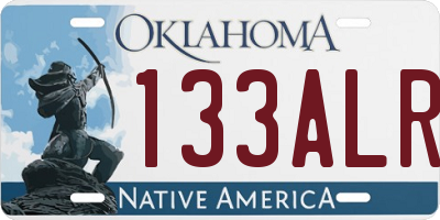 OK license plate 133ALR