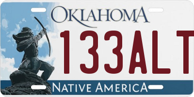 OK license plate 133ALT