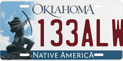 OK license plate 133ALW