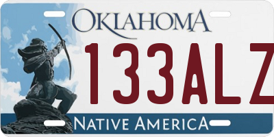 OK license plate 133ALZ
