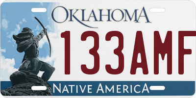 OK license plate 133AMF