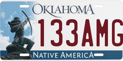 OK license plate 133AMG