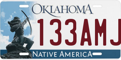 OK license plate 133AMJ