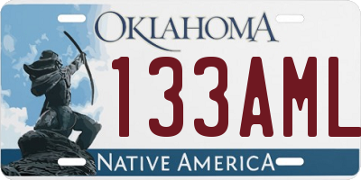 OK license plate 133AML