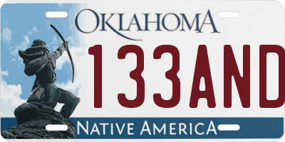 OK license plate 133AND