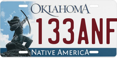 OK license plate 133ANF