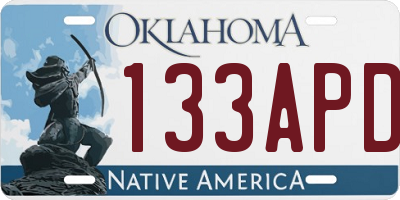 OK license plate 133APD