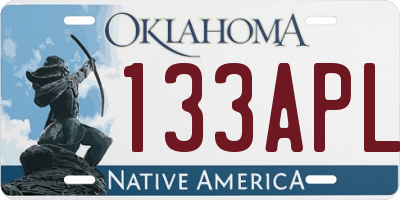 OK license plate 133APL