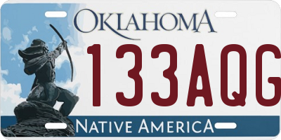 OK license plate 133AQG