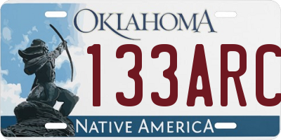 OK license plate 133ARC