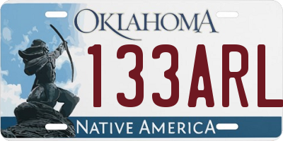 OK license plate 133ARL