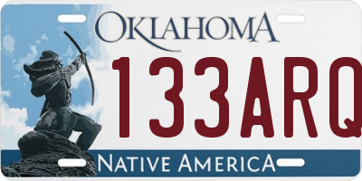 OK license plate 133ARQ