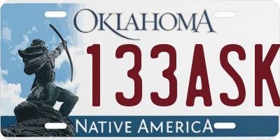 OK license plate 133ASK