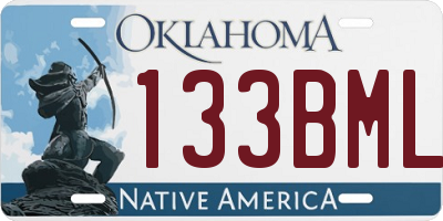 OK license plate 133BML