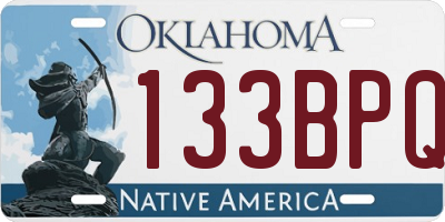 OK license plate 133BPQ