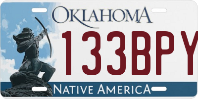 OK license plate 133BPY
