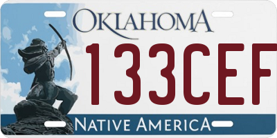OK license plate 133CEF