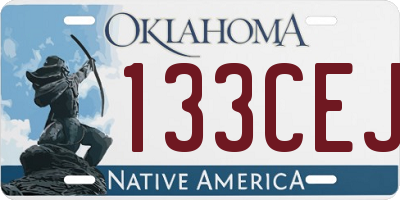 OK license plate 133CEJ