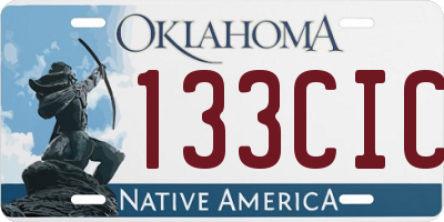 OK license plate 133CIC