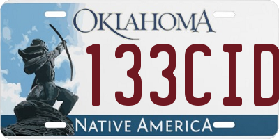 OK license plate 133CID