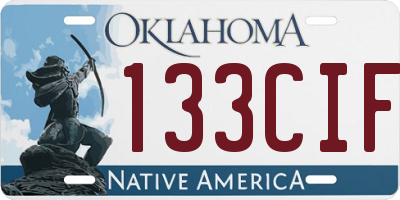 OK license plate 133CIF