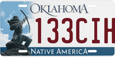 OK license plate 133CIH