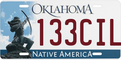 OK license plate 133CIL