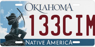 OK license plate 133CIM