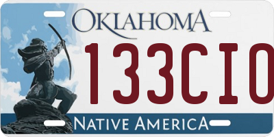 OK license plate 133CIO