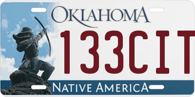 OK license plate 133CIT