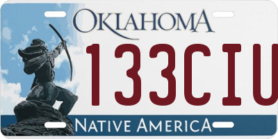 OK license plate 133CIU