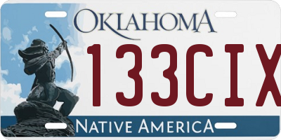 OK license plate 133CIX